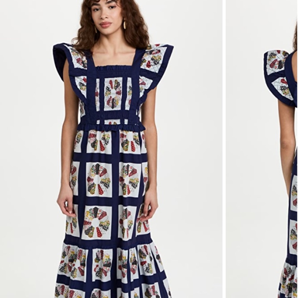 Sea New York Pippin Patchwork Smocked Apron Dress.
